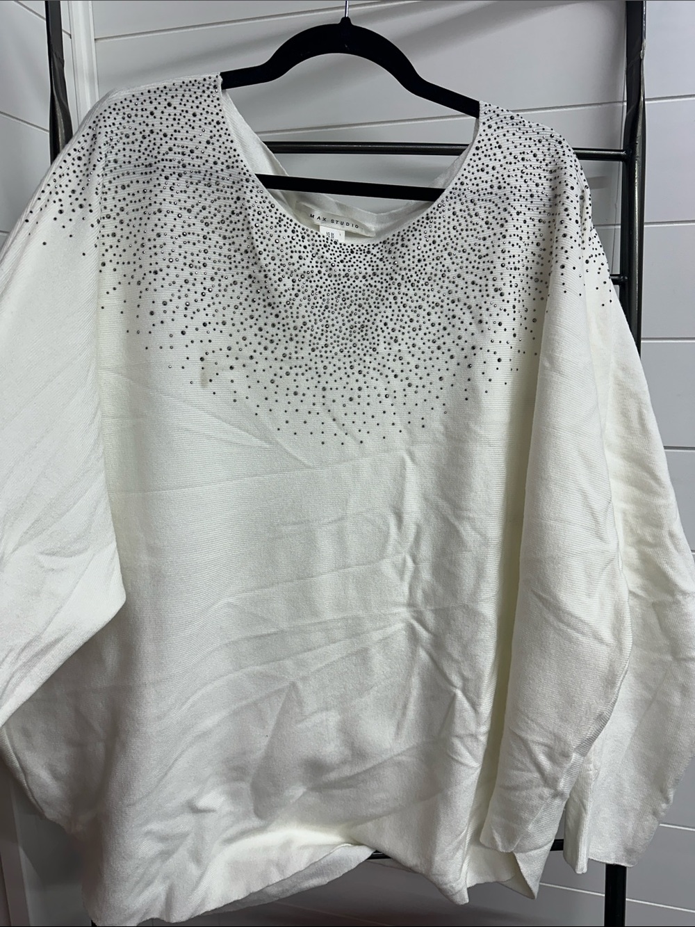 Vero Moda Cream Crewneck Sweater with Crystal Scatter